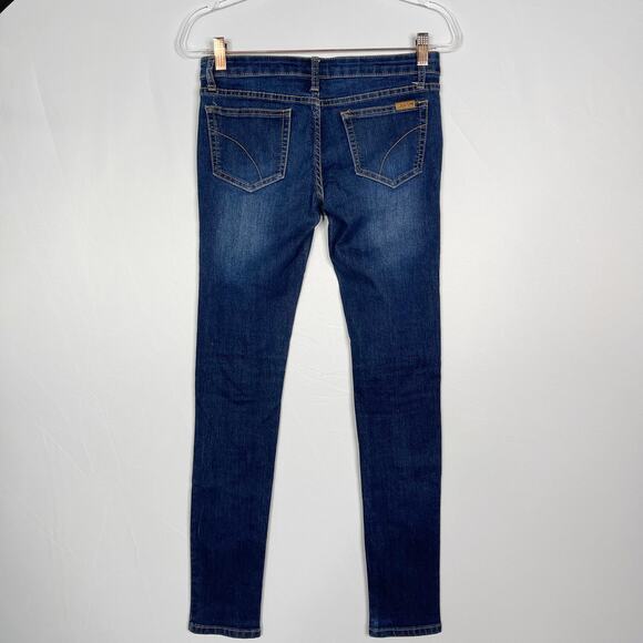 Joes Jeans Girls Size 16 Dark Wash Skinny Jeans Cotton Stretch Whiskering Fading - Picture 2 of 9